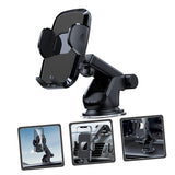 Black car phone holder with multiple views on a white background