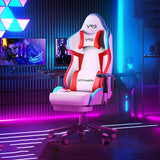Gaming chair with RGB lighting in a futuristic room setup