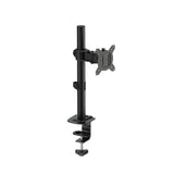 Black monitor stand on a white background