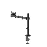 Black monitor stand on a white background